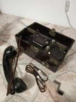Kompletní polní telefon ČSLA TP 25, ČSSR, funkční