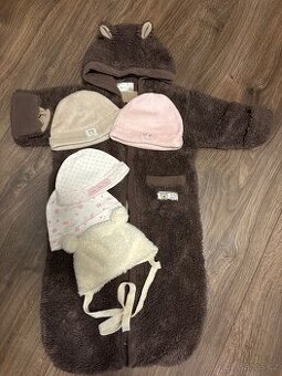 Hnědý overal / pytel pro miminko medvídek vel. 62/68