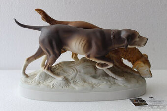 Lovečtí psi na stopě, porcelán Royal Dux