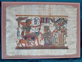 PAPYRUS EGYPT 4 ks ZASKLENO 48 x 68 cm. Cena za všechny.