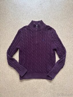 Ralph Lauren Polo vínový 1/4 zip svetr