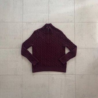 Ralph Lauren Polo vínový 1/4 zip svetr