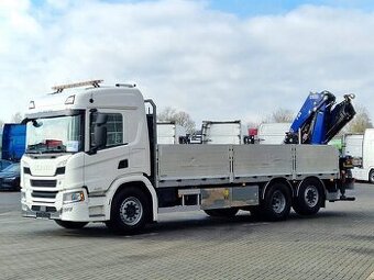 Scania P410 6x2 - valník s hydraulickou rukou