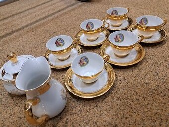 Luxusní porcelánová sada ČSSR – 6+6+mlékovka+cukřenka