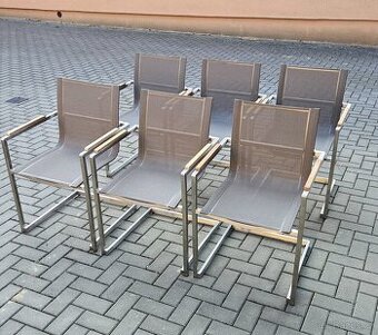 Zahradní židle nerezová ocel v šedé barvẻ