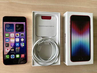iPhone SE 2022 128GB Red, 100% stav, jako nový