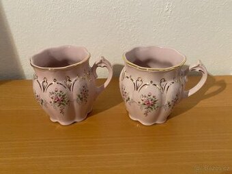 Růžový porcelán - 2 hrnky