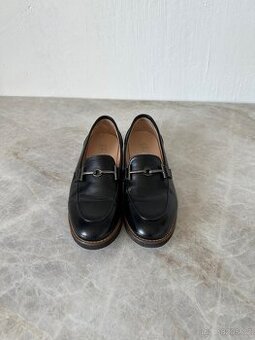 černé kožené mokasíny vel 36