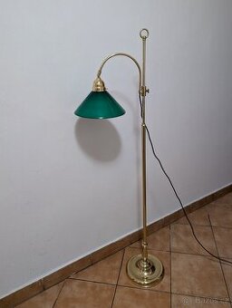 posuvná podlahová mosazná lampa zelené nebo bílé stínidlo
