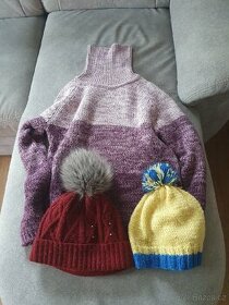 Ručně a strojně pletené věci k rozpárání.