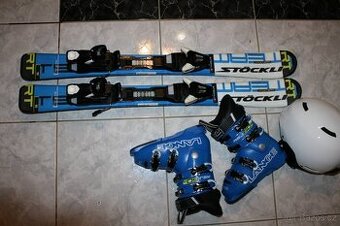 detské švýcarské lyže Stockli RT 90 cm , lyžaky