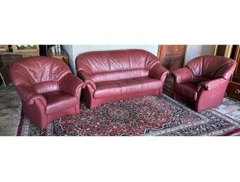 Kožená sedací souprava 3+1+1, 3127