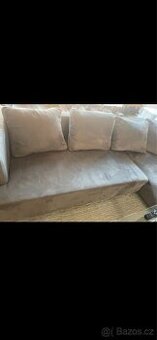 Rohový rozkládací sedačka