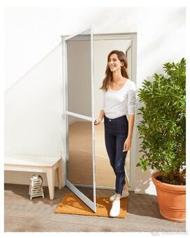 Hliníkový dveřní rám se síťkou proti hmyzu, 100 x 210 cm