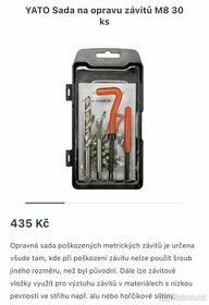 sada na opravu závitu m8