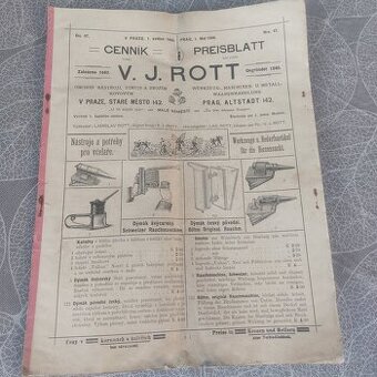 Starý ceník nabídky od V.J.ROTT