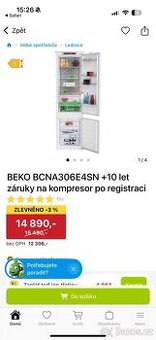 Vestavěná lednice beko