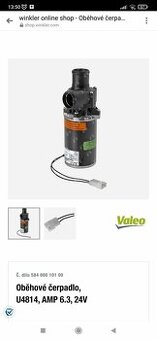 VALEO OBĚHOVÉ VODNÍ ČERPADLO 24V Flowtronic 5000 / U4814 Aqu