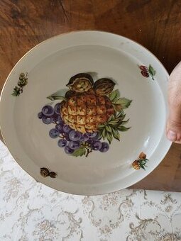 Hluboký talíř/mísa s obrázkem ovoce, cca 1/2 20.stol, Puls