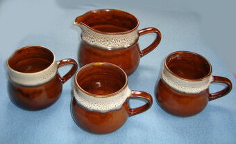 Chalupářská keramika : Snídaňová sada 3 + 1, značená