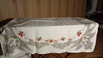 Bílý ubrus s vánočním motivem 110x120 cm - 2 ks