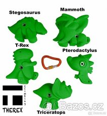 Nové dětské lezecké chyty THEREX Dinotopia - 5 kusů