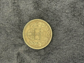 Stříbrná mince 1 korona František Josef I. - 1