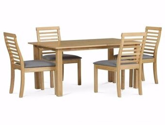 Jídelní set stůl+4 x židle moření dub - AUT-4000