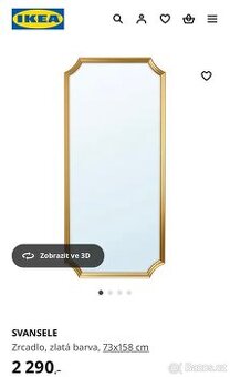 Zrcadlo IKEA SVANSELE zlaté