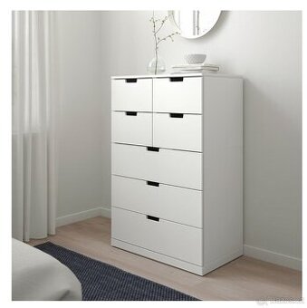 NORDLI Komoda se 7 zásuvkami, bílá, 80x122 cm