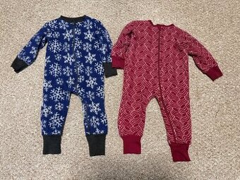 Rostoucí merino-fleece overal 74-80-86, TOP stav, Dvojčata