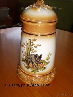 půlitr - keramický s poklopem - ++NOVÝ++ - vitrína