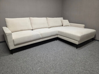 Nová krémová rohová sedačka WALISSAN manšestr