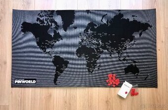 Pin world map, mapa nastenna dekorace, spendliky
