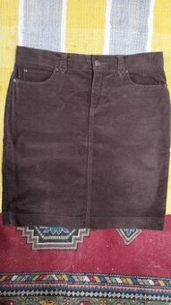 Manšestrová sukně hnědá