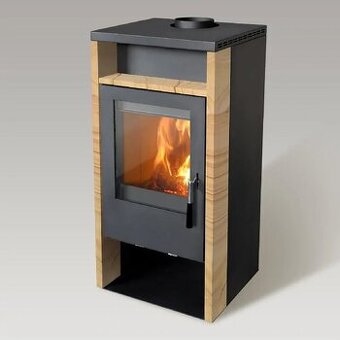 MBS SD VEGA kamna 6,2kW černá obklad pískovec