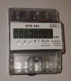 podružný třífázový digitální elektroměr DTS 353-L 80A