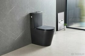 Luxusní WC kombi komplet - vario odpad - černý - 1