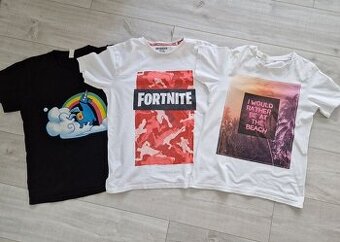 3 x triko s krátkým rukávem, vel.158/164-fortnite