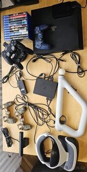 PS4 Pro 1 TB + VR + 1TB externý disk + hry + 3 ovladače