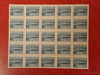 Známky Rakousko 25blok 1932,, MiNr.541. Stav , kat. 1000€.