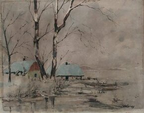 Obraz. Zimní krajina