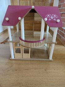 Dřevěný domeček pro panenky s vybavením - 1