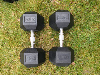šestihranné činky 2x25kg (NOVÉ) - HEXA