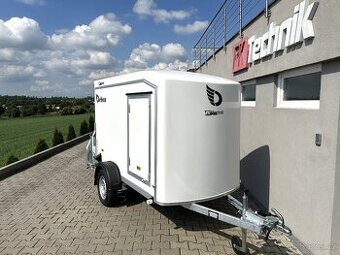 Nebržděný skříňový přívěs DEBON C255 U, 750 kg, bílý