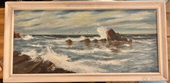 Obraz Antonín Hnátek, Příboj u Dubrovníku olej 110x60