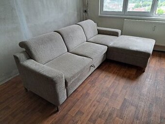 Sedací souprava, rohová, rozkládací, s úložným prostorem
