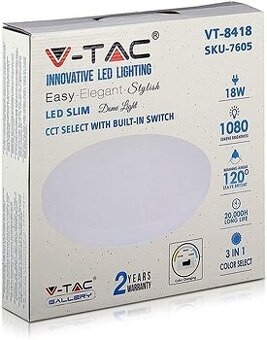 Svítidlo stropní V-TAC VT-8418-M CCT 3v1,18W