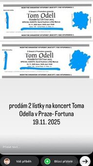 2x lístek Tom Odell Praha 19.11