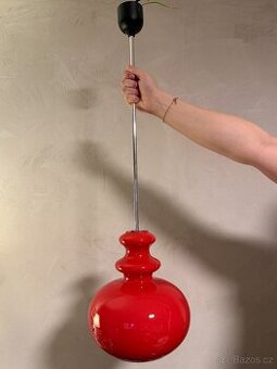 Retro lustr z opálového skla / styl Š. Tabery